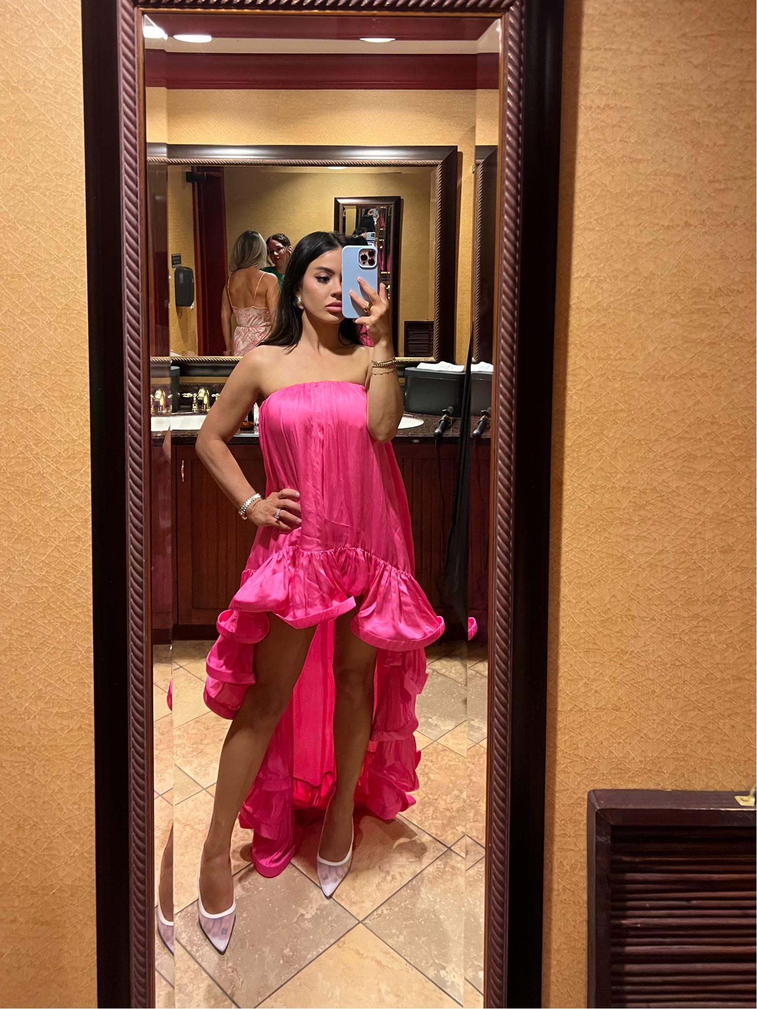 Statement in strapless high low ruffle dress 

#LTKFindsUnder100 #LTKStyleTip #LTKShoeCrush