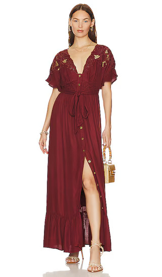 Colette Maxi Dress in Cinnamon Brown | Revolve Clothing (Global)