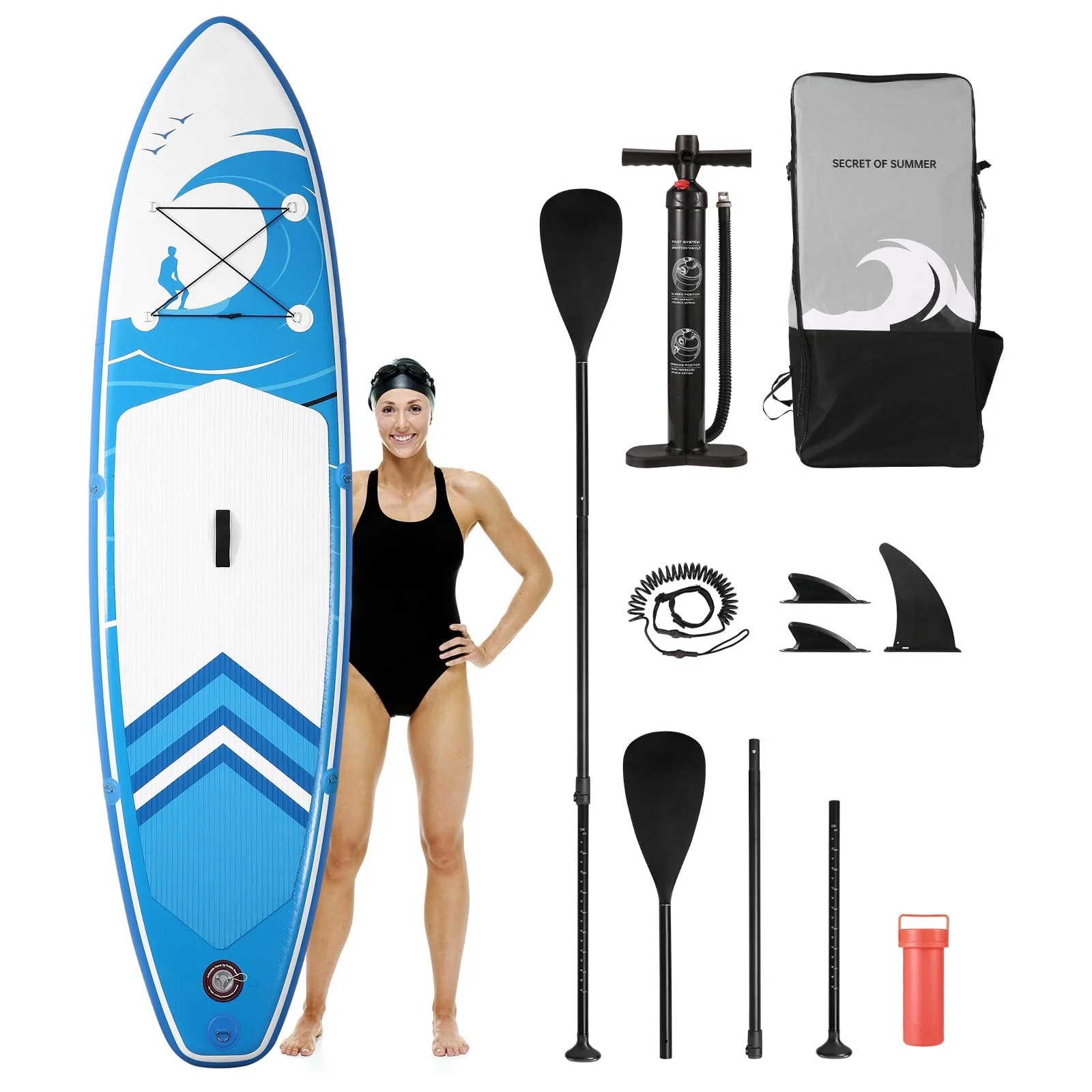 Inflatable Paddle Board Stand Up Paddle Board 6 in Thick with Sup Accessories & Carry Bag & Fast ... | Walmart (US)