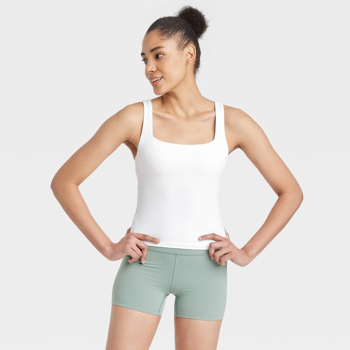 Women's Everyday Soft Square Neck Support Tank Top - All In Motion™ | Target