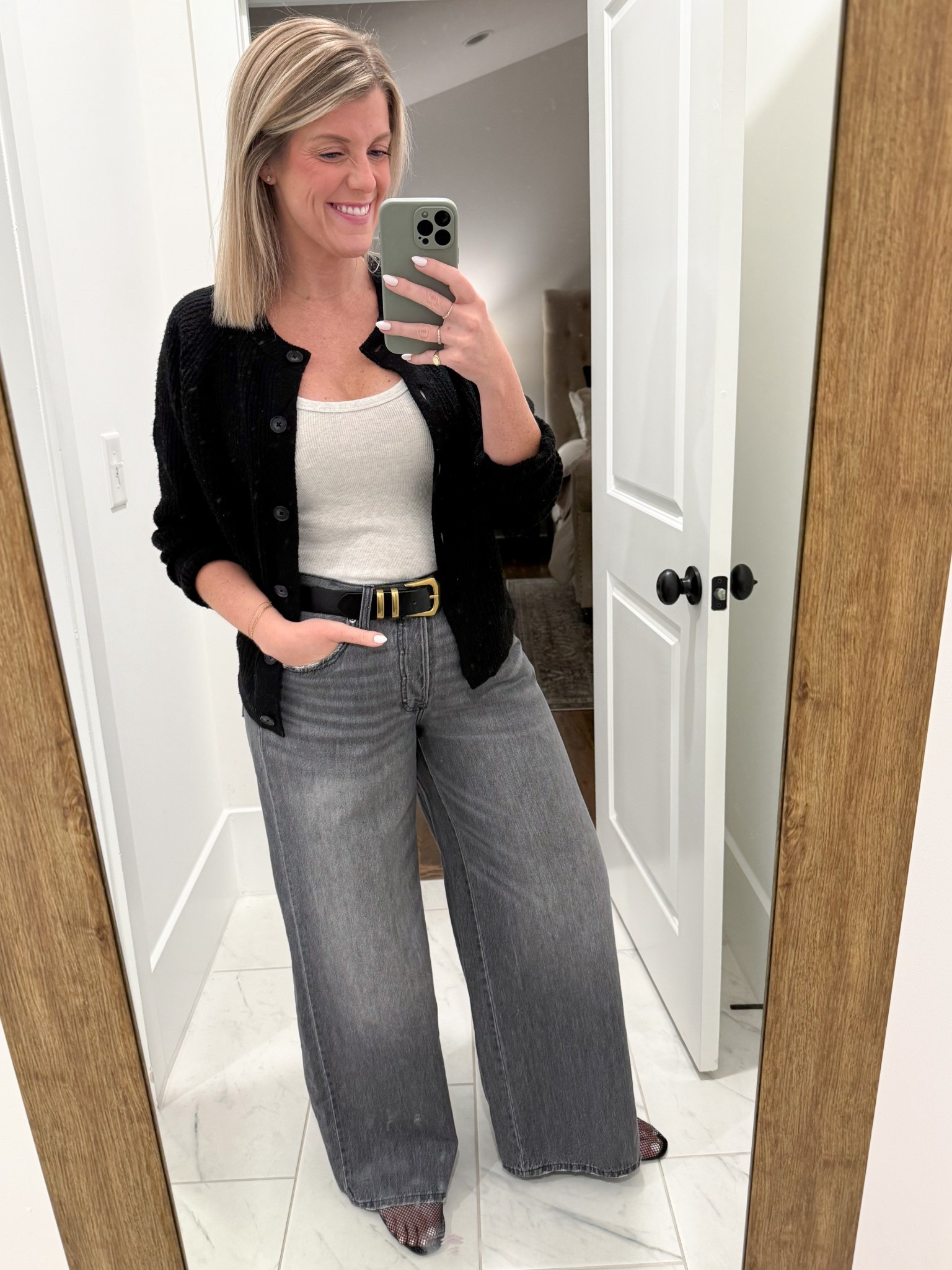 cardigan + tank + belt + wide leg pant + mesh flat seems to be my accidental pre-Fall uniform and I am not mad about it one bit 🫶🏼

#LTKStyleTip #LTKFindsUnder50 #LTKSeasonal