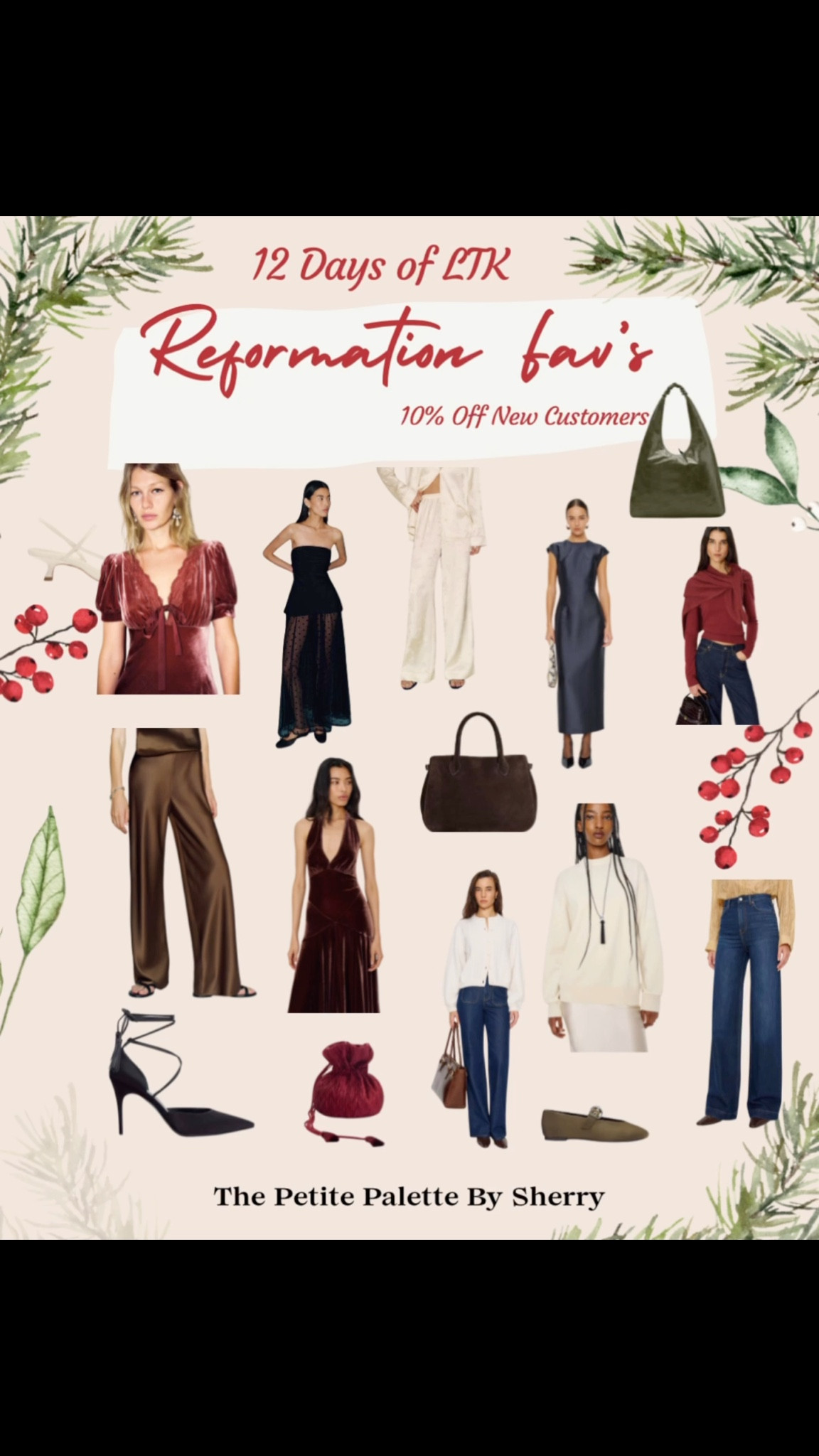 Day 9 of LTK’s 12 Days of Gifting features Reformation! Dive into their stunning holiday sparkle outfits and enjoy an exclusive 10% off for new customers today!
Find it on my Holiday Glow Up Collection 
.
.
.

#LTK12Days#Reformation #HolidaySparkle, #PetiteStyle, #HolidayFashion, #GiftGuide#ltkpetite
@reformation 

#LTKGiftGuide #LTKHoliday #LTKPetite