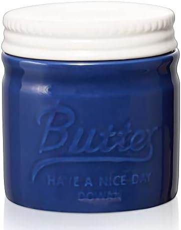 DOWAN Porcelain Butter Keeper Crock, French Butter Dish with Lid, Embossed Butter Container for Soft | Amazon (US)
