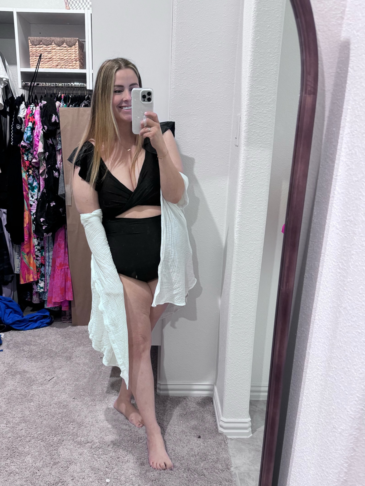 Loving this black swimsuit from Amazon! Coverup is actually a dress from Target😍 

#LTKstyletip #LTKswim #LTKmidsize