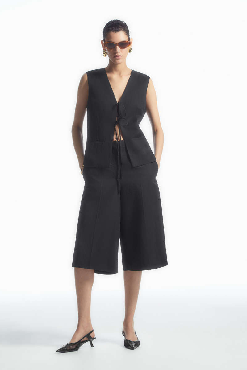 TIE-FRONT VEST - BLACK - Blazers - COS | COS (US)