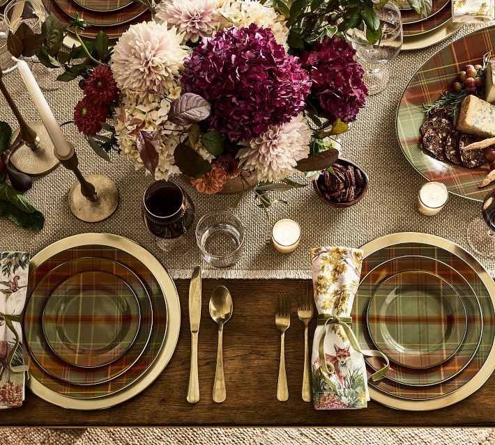 Woodrow Plaid Stoneware Dinnerware Collection | Pottery Barn (US)