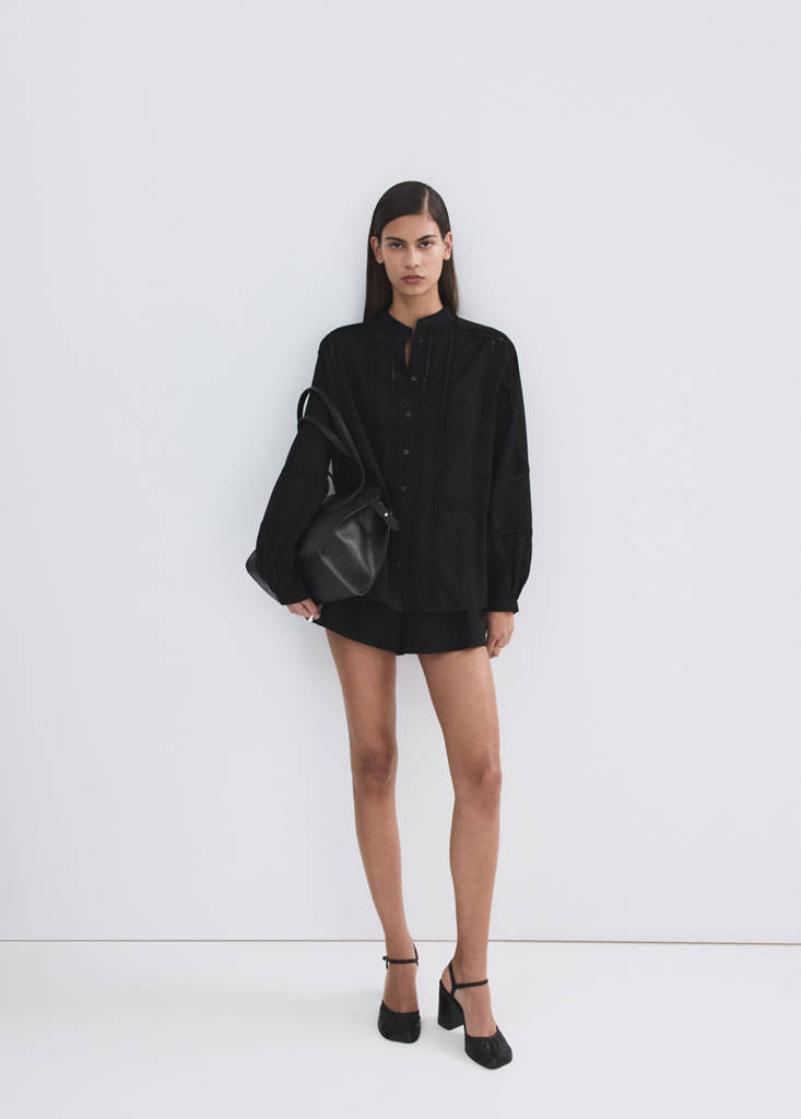 Embroidered blouse with lace accents black - Woman - 6 - MANGO | Mango (US/MX/AU)