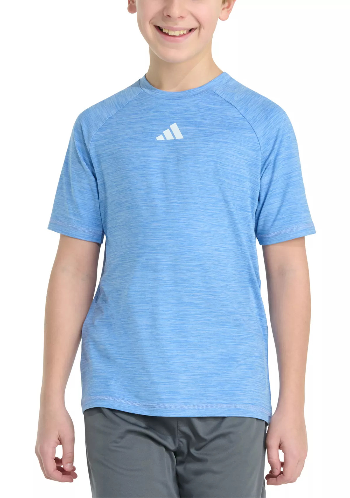 adidasBoys 8-20 Short Sleeve Essential Polyester Mélange T-Shirt | Belk
