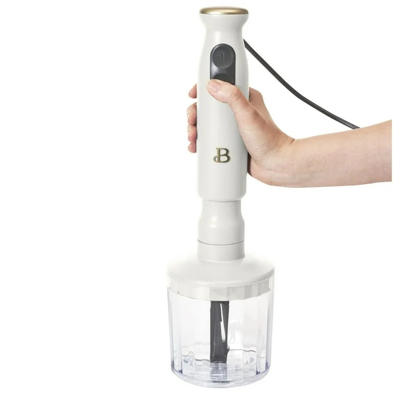 Beautiful 2-Speed Immersion Blender with Chopper & Measuring Cup, White Icing by Drew Barrymore | Walmart (US)