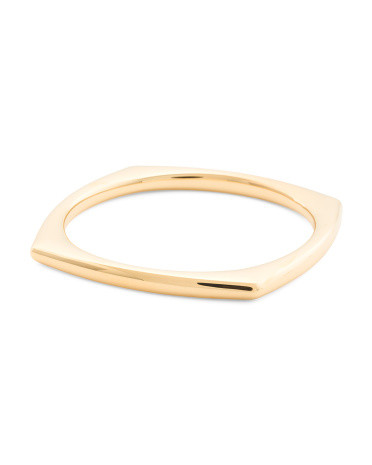 Made In Italy 14k Gold Squared Edge Bangle Bracelet | TJ Maxx