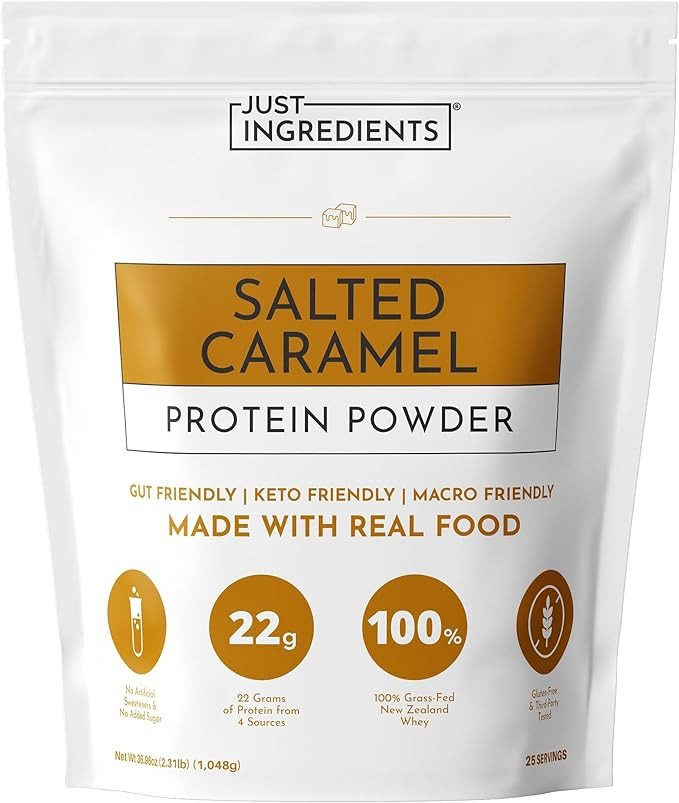 Amazon.com: Salted Caramel Protein Powder – 25-Serving Blend with 100% Grass-Fed Whey & Organic... | Amazon (US)