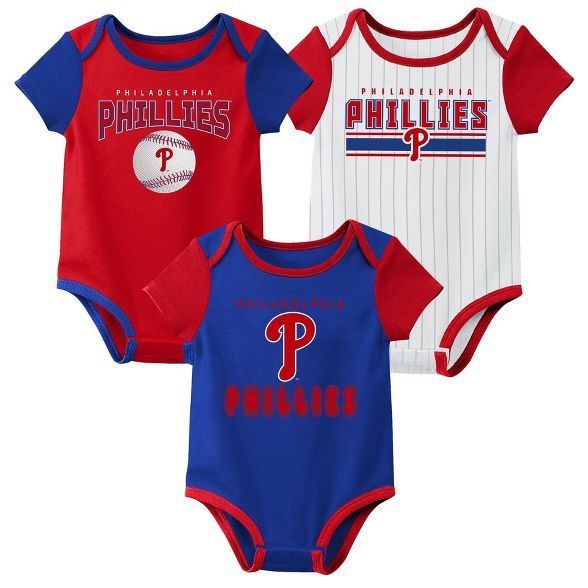MLB Philadelphia Phillies Baby Boys' 3pk Bodysuit Set | Target
