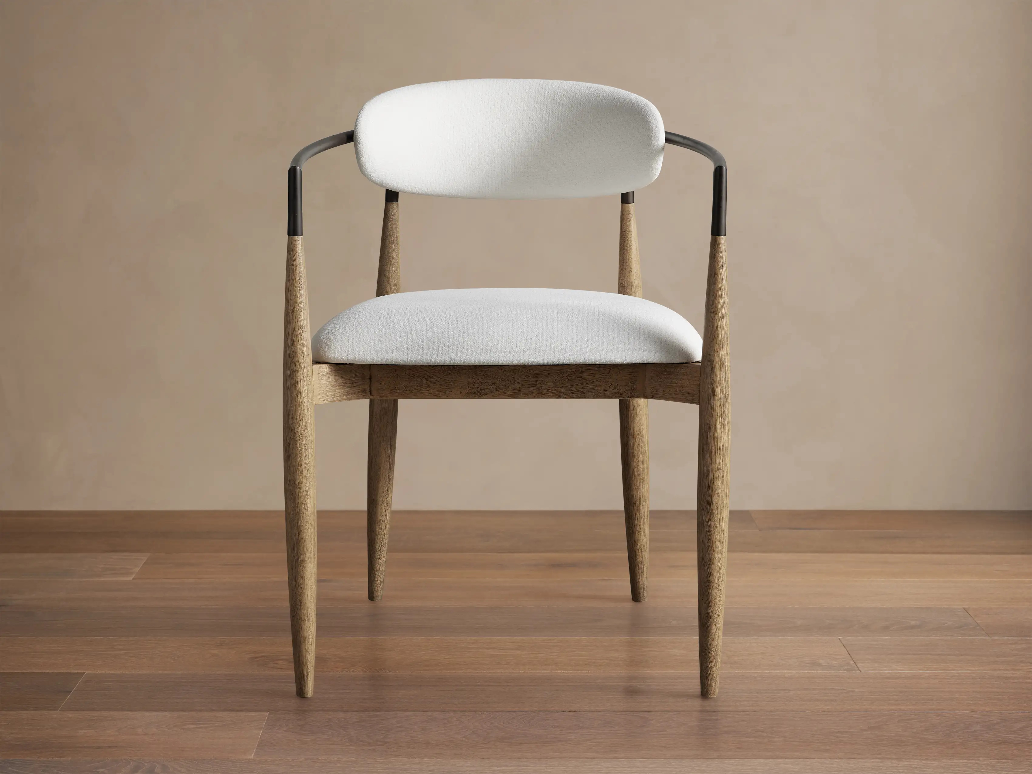 Jagger Dining Arm Chair in Downy Snow | Arhaus