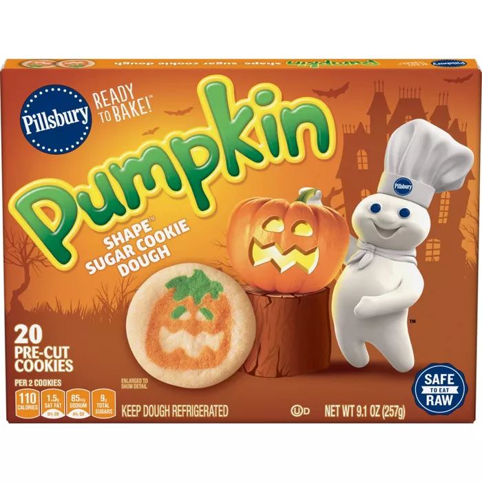 Pillsbury Ready to Bake Pumpkin Shape Sugar Cookie Dough - 9.1oz/20ct | Target