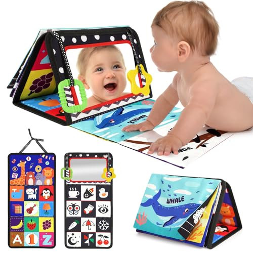 URMYWO Tummy Time Toys - Black and White High Contrast Baby Toy for Newborn - Baby Visual Stimulation Mirror - Crinkle Toy for Infant 0-3-6-12 Months - Boy Girl Shower Gifts - Easter Basket Stuffers | Amazon (US)