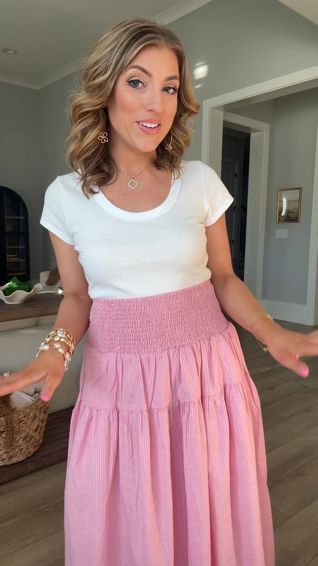Walmart fashion just did it again 💕 This smocked skirt and matching smocked top are FINALLY stocked online and they are even better than I hoped!

The texture, the fit, the stretchy smocked details… it’s giving boutique vibes without the boutique price. I love that you can wear them as a matching set for the cutest spring outfit, or style each piece separately for endless looks. The skirt pairs perfectly with a simple tee + denim jacket, and the smocked button top looks so good with white jeans or cutoffs.

✔️ Comes in pink AND white
✔️ So flattering and comfortable
✔️ Easy to dress up with heels or down with sneakers
✔️ Perfect for spring, Easter, brunch, date night & family photos

If you’ve been waiting for this Walmart set to restock, now is your moment 🙌🏼

#WalmartFashion #WalmartFinds #WalmartStyle #SpringOutfits #MatchingSet #SmockedTop #SmockedSkirt #AffordableFashion #PinkOutfit #WalmartNewArrivals


#LTKPetite #LTKootd