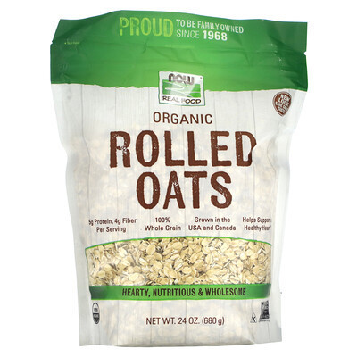 NOW Foods, Organic Rolled Oats, 24 oz (680 g) | iHerb