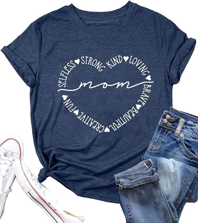 Mama Shirts for Women Mothers Day Mama Mommy Mom Bruh Graphic T Shirts Casual Tops Tee Gifts | Amazon (US)