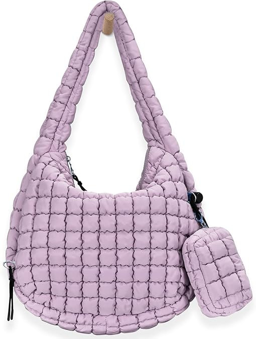 Puffer Tote Bag for Women Quilted Tote Bag Large Crossbody Bag Puffy Bag Lightweight Carryall Bag... | Amazon (US)