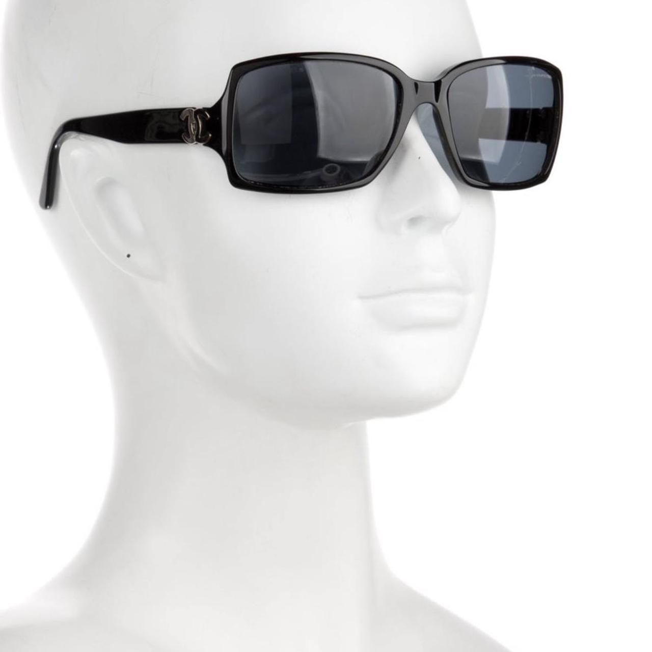 Chanel Women's Sunglasses - Black/Grey | Depop US