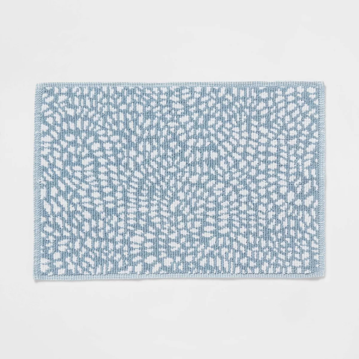 20"x30" Performance Plus Bath Rug Blue Geo - Threshold™: Cotton Woven, Low Pile, Machine Washab... | Target