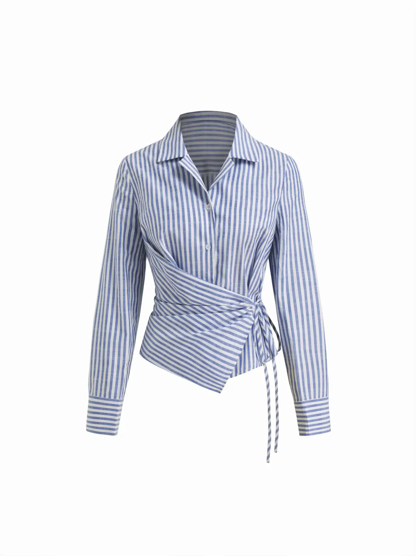 CAMISA DE MEZCLA DE ALGODÓN CON CUELLO, RAYAS Y NUDO | Cider