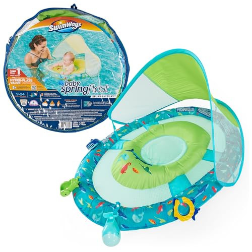 SwimWays Baby Spring Float Splash N Play, Baby Float with Canopy, Baby Pool Toys & Swimming Pool Accessories for Kids 9-24 Months | Amazon (US)
