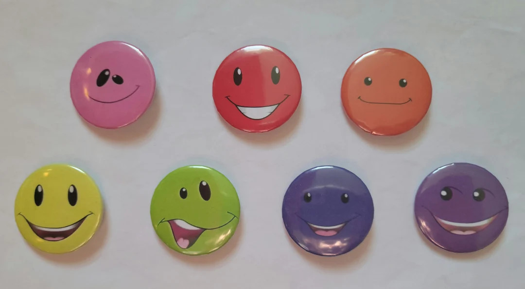 Rainbow Face 1.5 Button Set - Etsy | Etsy (US)
