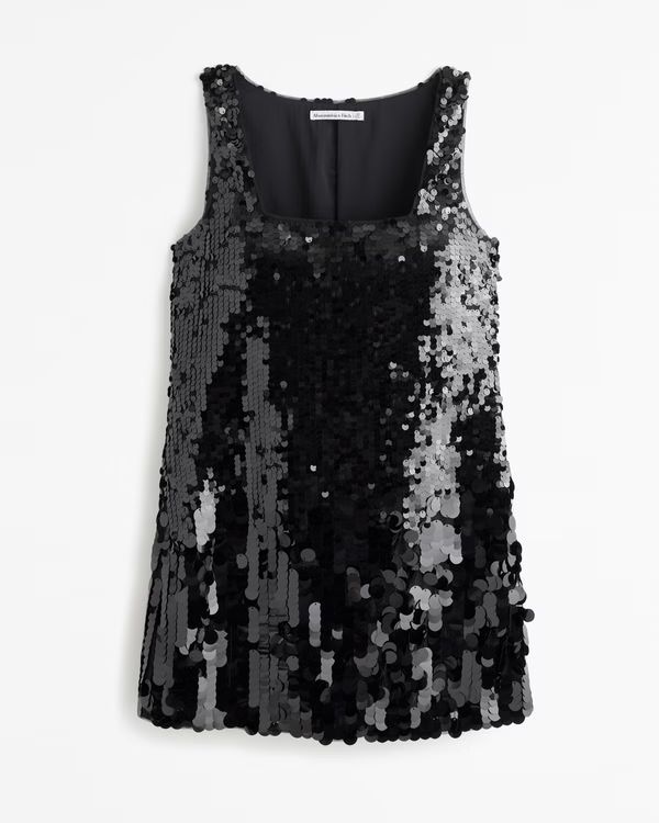 Sequin Squareneck Mini Dress | Abercrombie & Fitch (US)