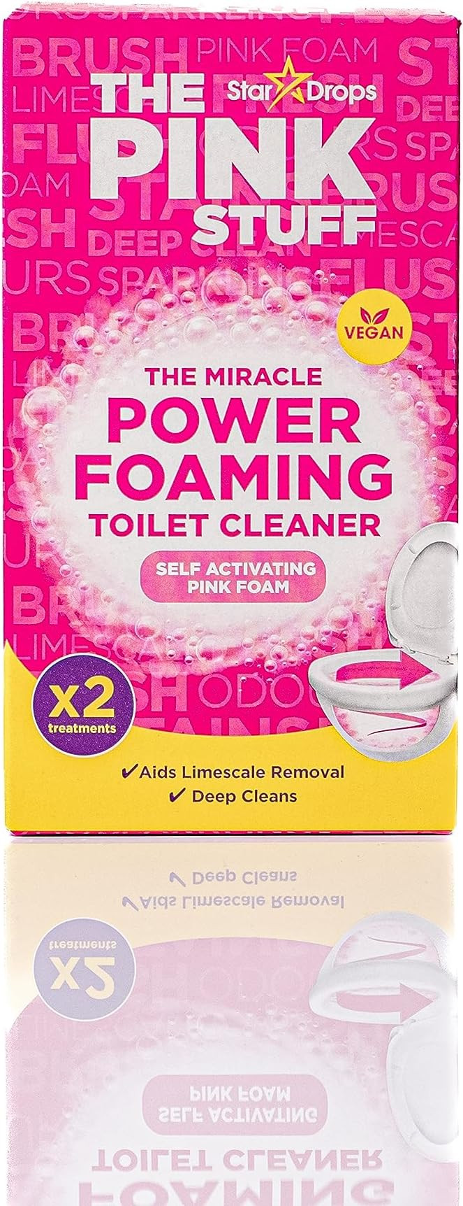Stardrops The Miracle Power Foaming Toilet Cleaner, 7 ounces (Pack of 2) | Pink | Self Activating | Amazon (US)