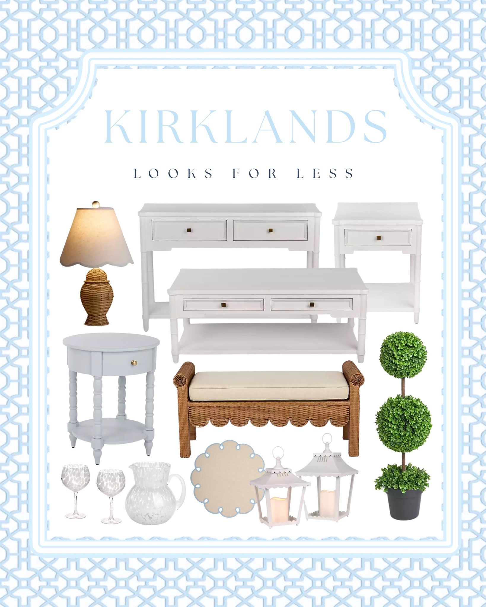 Designer style for less 🙌 I found so many beautiful coastal home decor pieces at Kirkland’s that look high-end without the high price tag. From the white console tables and woven bench to the rattan lamp, lanterns, and topiary trees, these pieces are perfect for creating a coastal, traditional, or modern classic home aesthetic.

Sharing all my favorite Kirkland’s look-for-less finds that instantly elevate an entryway, living room, or bedroom. Think Serena & Lily style on a budget 🤍

Shop these affordable coastal furniture and decor finds in my LTK! @Kirkland's 

#kirklands #coastalhome #coastaldecor #lookforless #ltkhome #affordablehome #coastalstyle #entrywaydecor #homefinds

#LTKHome #LTKSaleAlert