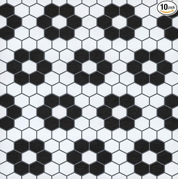 FloorPops FP3931 Biscotto Peel & Stick Floor Tiles, Black | Amazon (US)