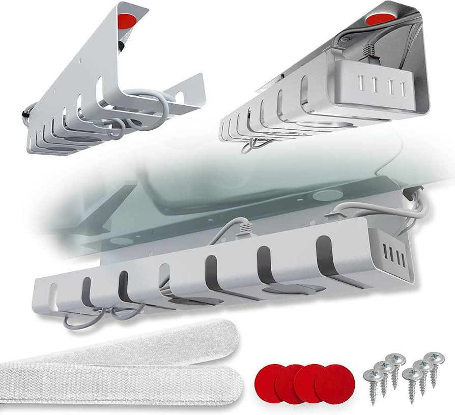 Scanfield Cable management under desk, Set of 2 cable channels for desk, Cable management desk, M... | Amazon (US)