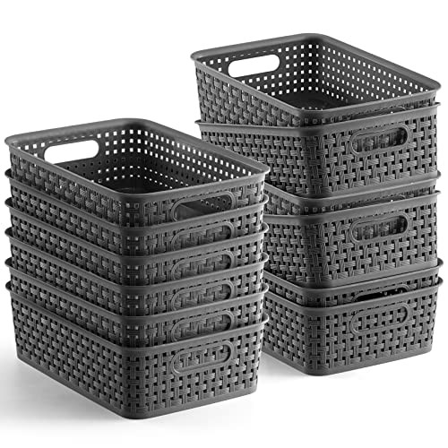 [ 12 Pack ] Plastic Storage Baskets - Small Pantry Organization and Storage Bins - Household Orga... | Amazon (US)