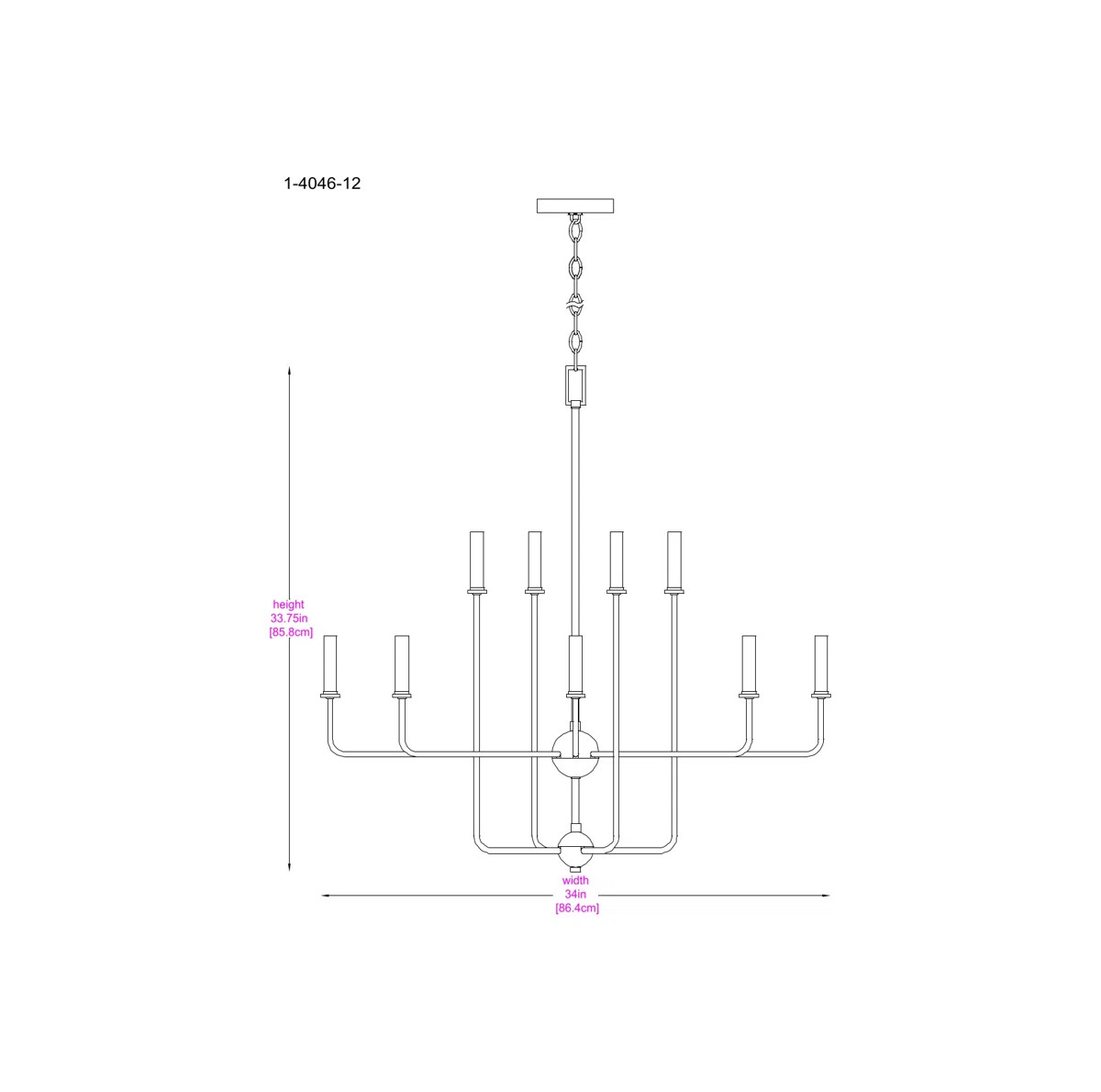 Treyvion 12 - Light Dimmable Linear Chandelier in White | Wayfair North America