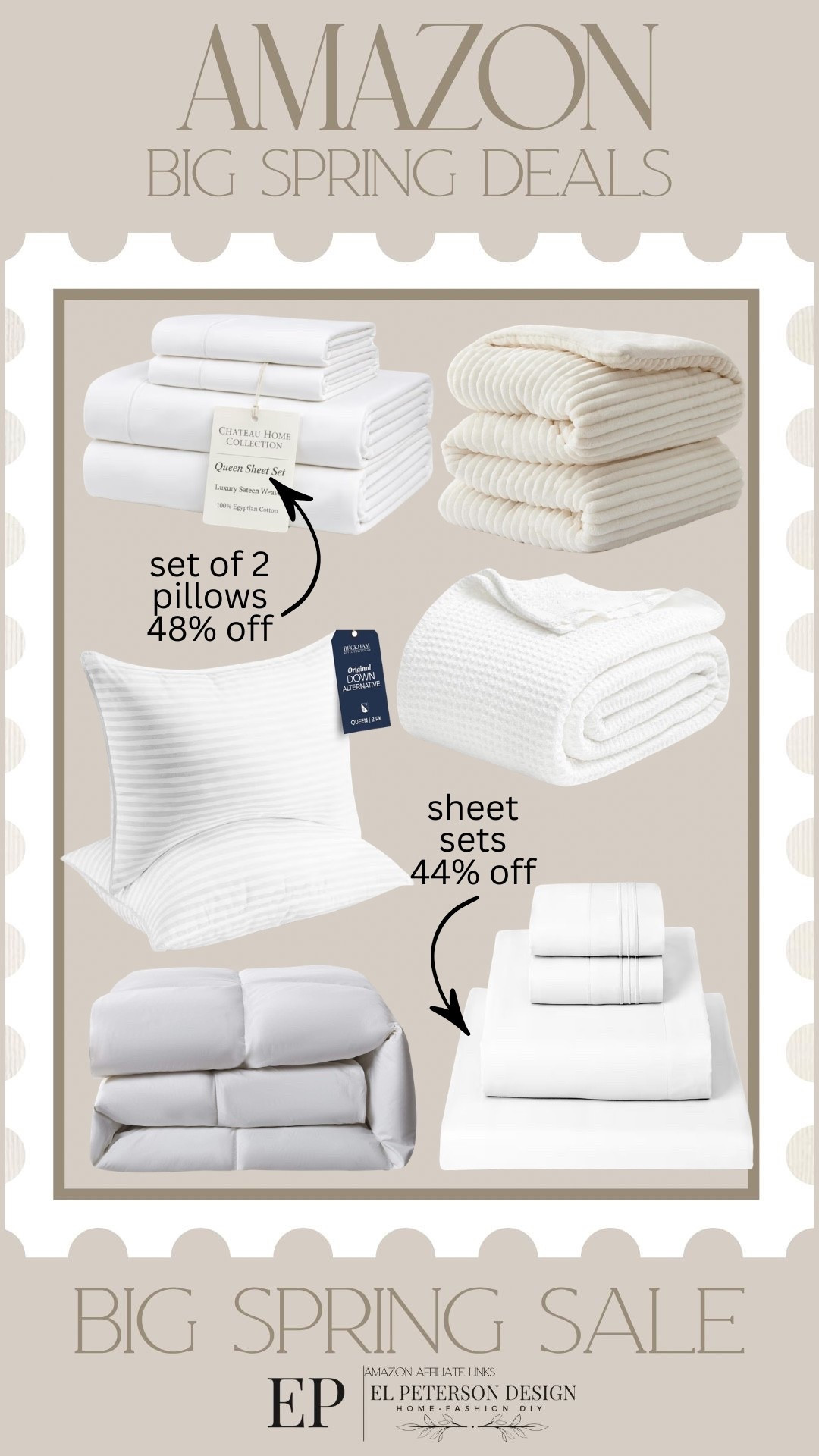 Amazon Big Spring Sale
Duvets
Sheet sets
Comforters
Pillows 

#LTKHome #LTKSaleAlert