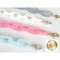 Acrylic Mask Chain | Frost Collection White Mask Chain, Chunky Chain For Mask, Clear Face Sunglasses | Etsy (US)