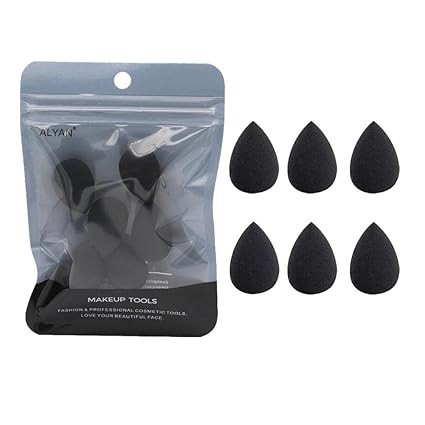 6PCS Mini Makeup Sponge, Black Small Beauty Sponge Blender Set for Foundation, Powder, Concealer ... | Amazon (US)