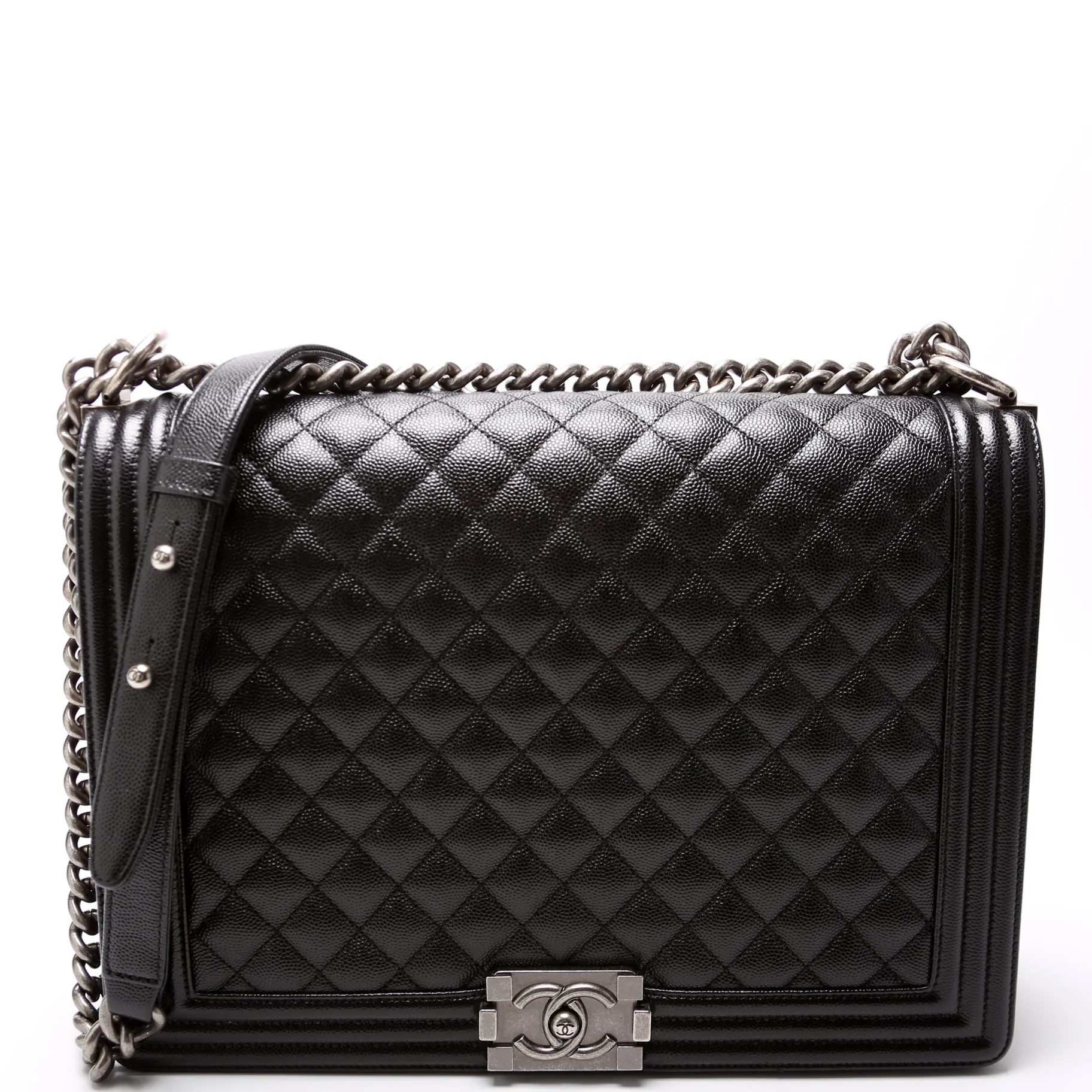 Boy Flap Large Caviar 25-28M Black | Keeks Designer Handbags