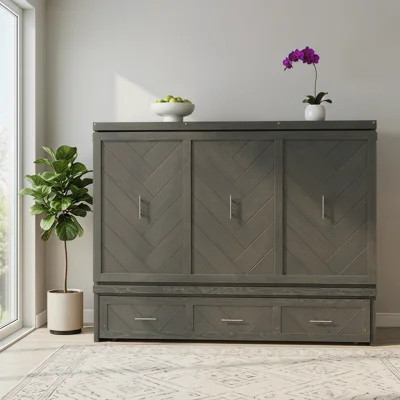 Queen Murphy Bed with Built-in Charging Station & Storage Drawer, Space-Saving Murphy Bed Chest Twin with Drawer, Foldable, for Bedroom, Office (Mattr | Wayfair North America