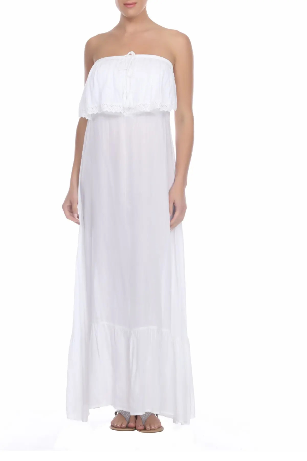 BOHO ME Strapless Lace Overlay Maxi Dress at Nordstrom Rack | Hautelook