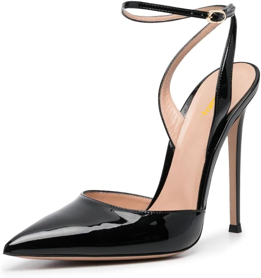 Milooey shoes Women's Closed Pointed Toe Stiletto Sandal Cross Ankle Strap High Heel Pumps Sexy P... | Amazon (US)