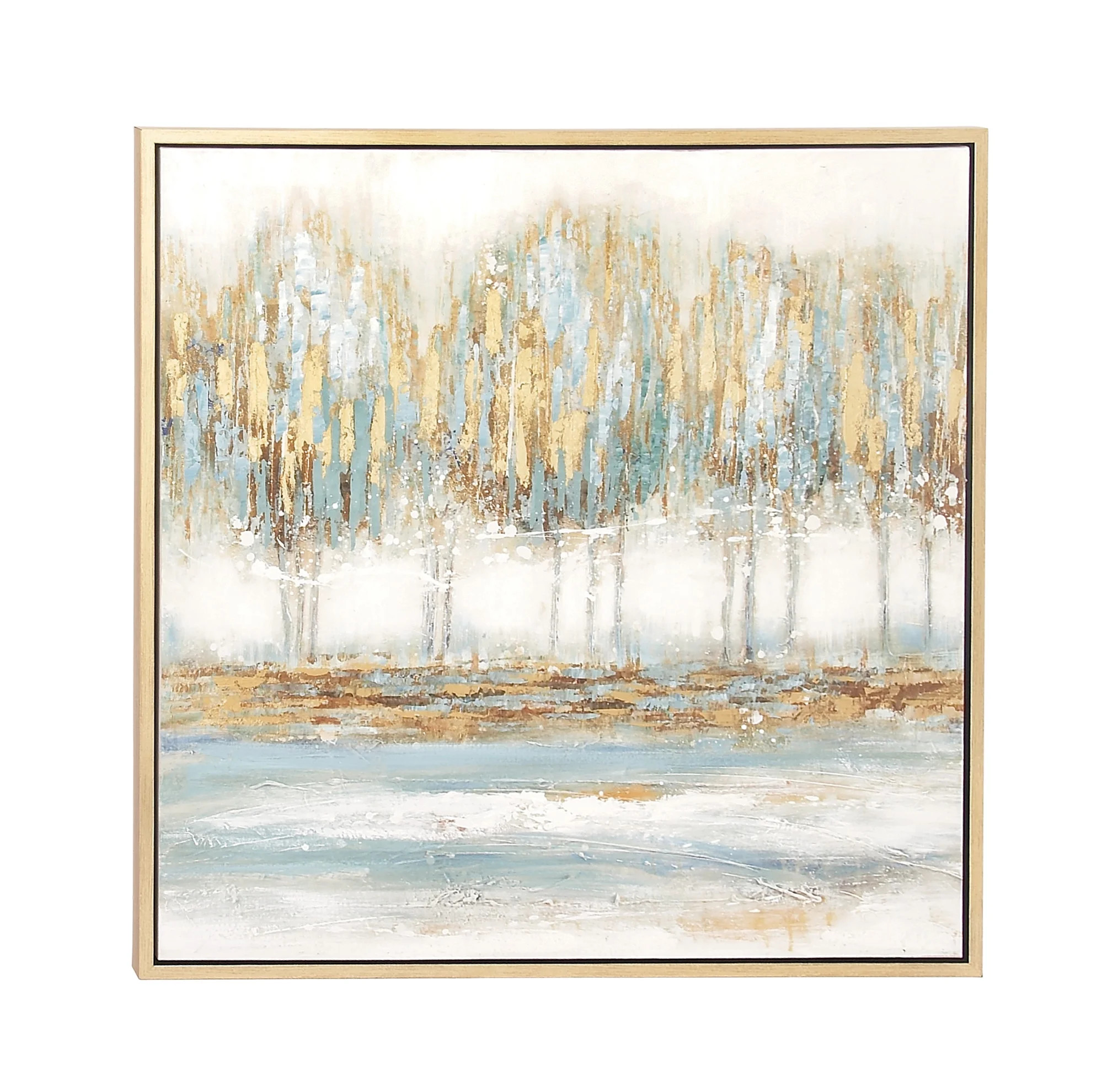 39" x 39" Tree Framed Wall Art with Gold Frame, by DecMode | Walmart (US)