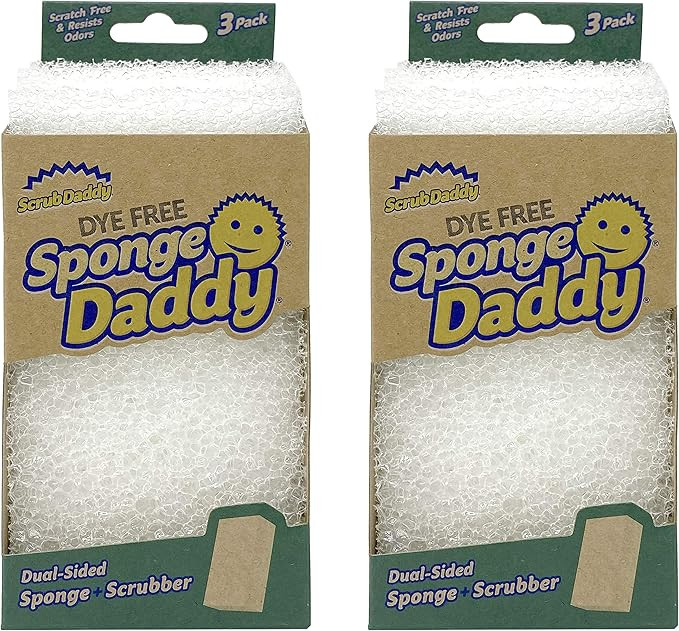 Sponge Daddy Dye Free Sponges 3 Pack (Pack of 2-6 Sponges Total) | Amazon (US)