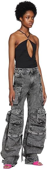 Ponitrack Multi-Pocket Jeans Washed Cargo Pants Y2k Retro High Street High Waist Jeans Casual Wid... | Amazon (US)