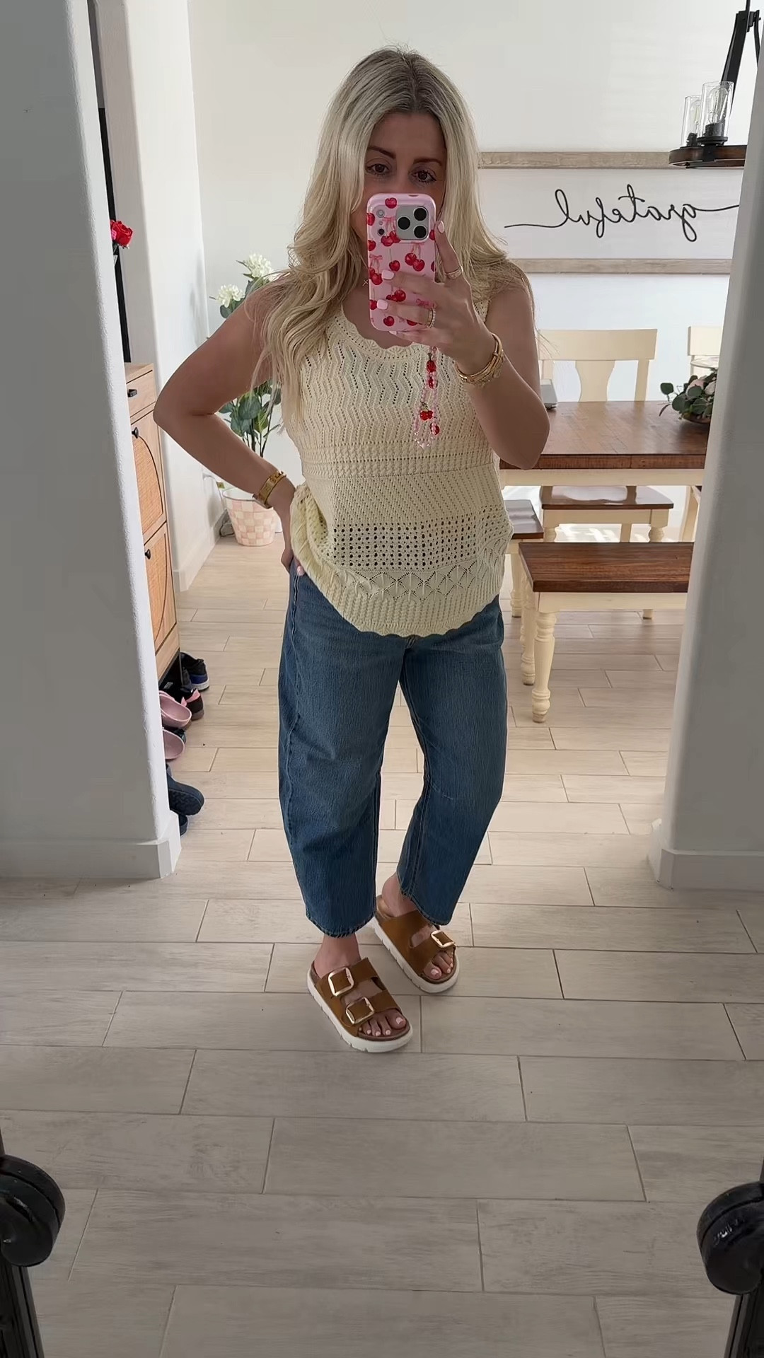 Outfit on sale 
Size m tank top
Barrel Jean 27 short
Sandals tts

#LTKootd #LTKSaleAlert