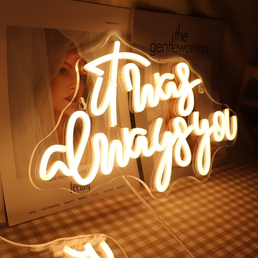 QiaoFei LED It Was Always You Neon Sign with Dimmer Switch Decor for Wedding,Engagement, Birthday... | Amazon (US)
