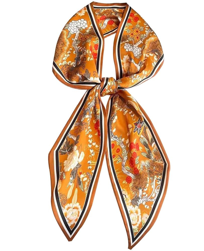 Head Scarf Hair Neck Scarves For Women Purse Bag Scarfs For Handbags Silky Long Thin Satin Headsc... | Amazon (US)