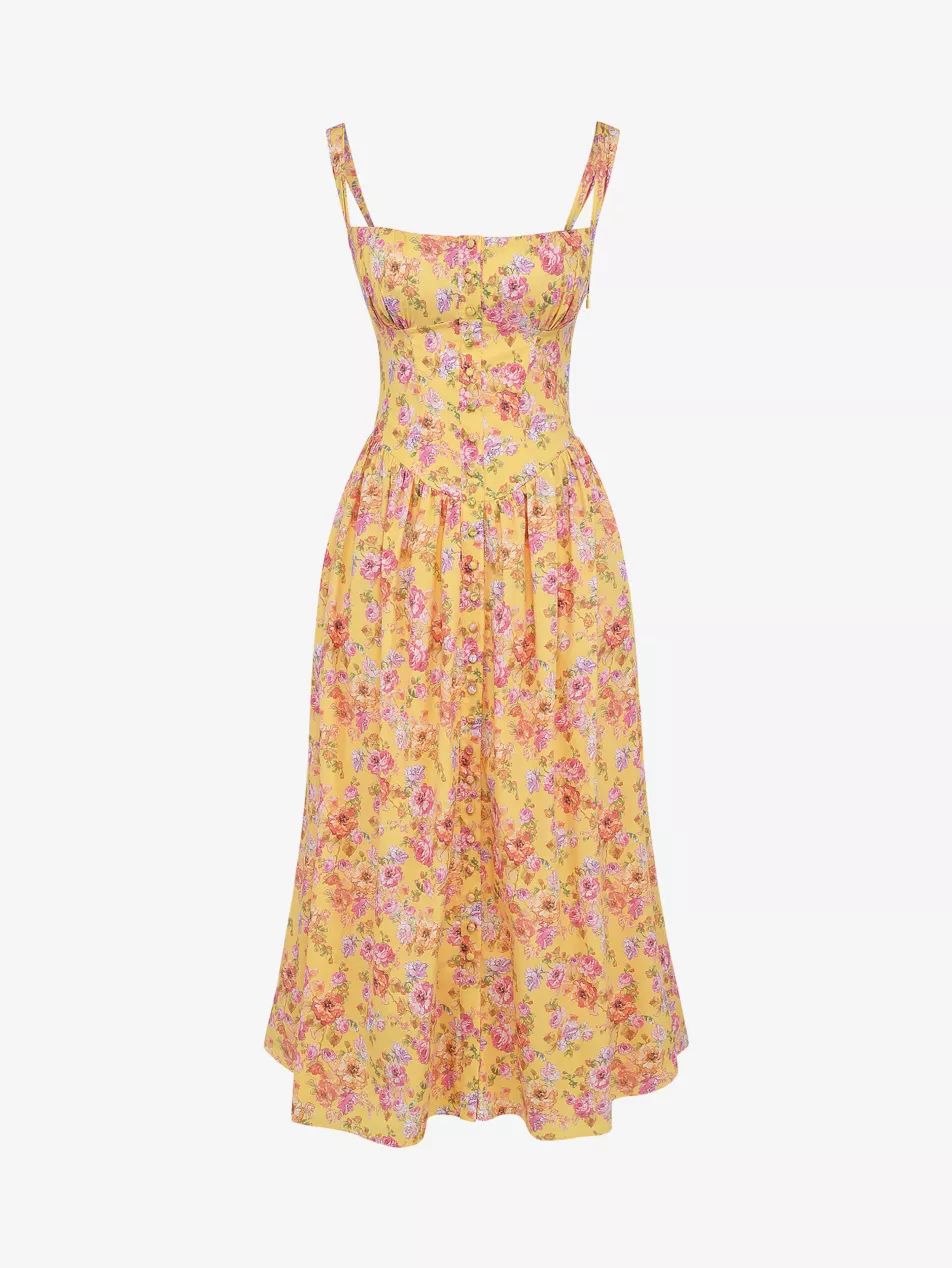Tatiana floral-print cotton-blend midi dress | Selfridges