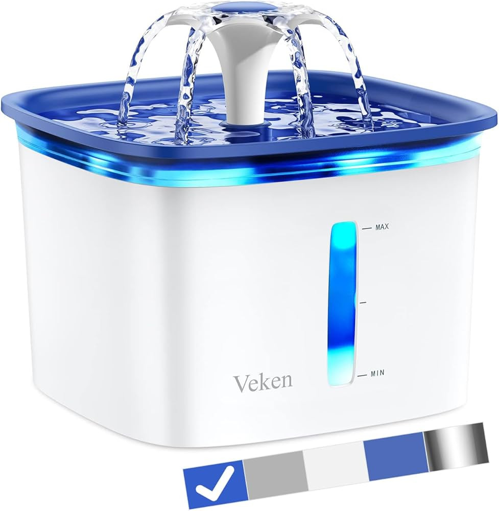 Veken 95oz/2.8L Pet Fountain, Automatic Cat Water Fountain Dog Water Dispenser with Replacement F... | Amazon (US)